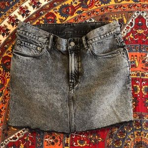 All Saints black denim skirt